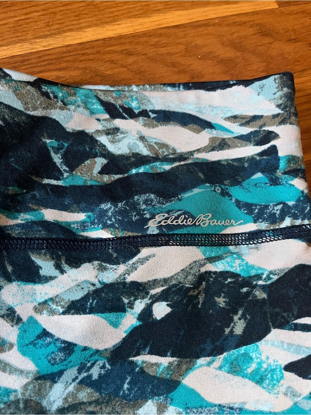 Eddie Bauer Teal, Navy & White Abstract Athletic Leggings - Picture 2 of 4
